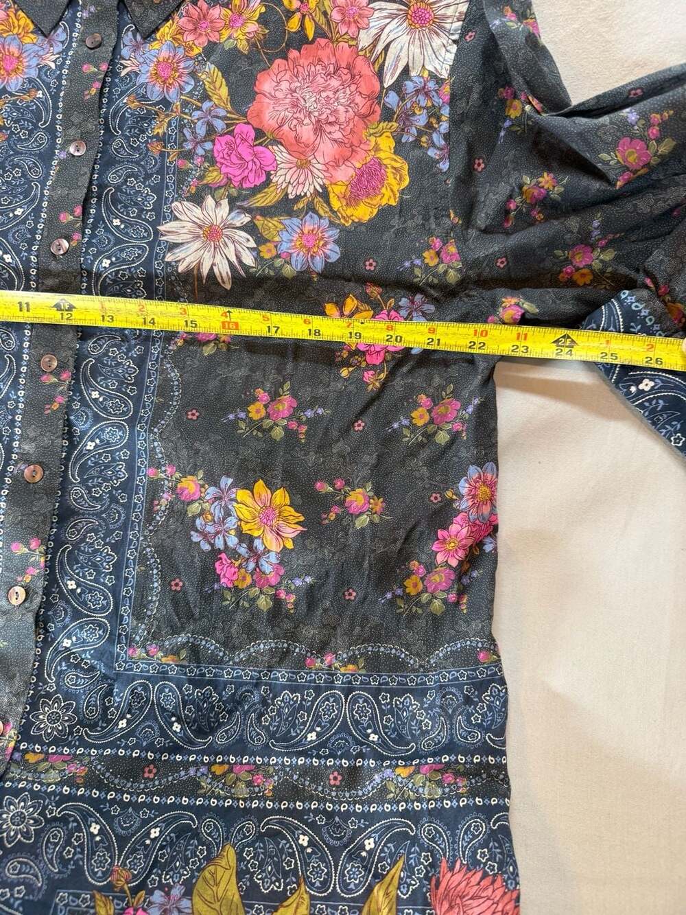 Natural Life Floral Paisley Button Down Shirt Size L - Picture 6 of 10